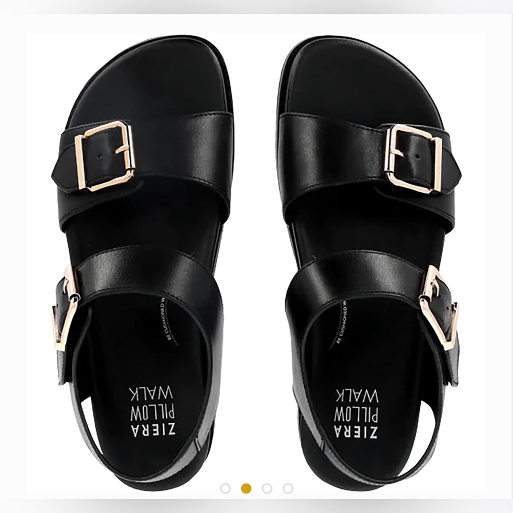 Women's Ziera Hastice Black Leather Sandals